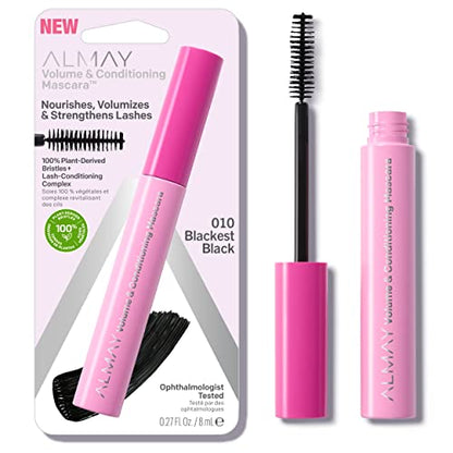 Máscara Almay Volumen y Acondicionamiento, Hidratante de Larga Duración, 10 Negro Más Oscuro, 0.27 fl oz. - imagen 3