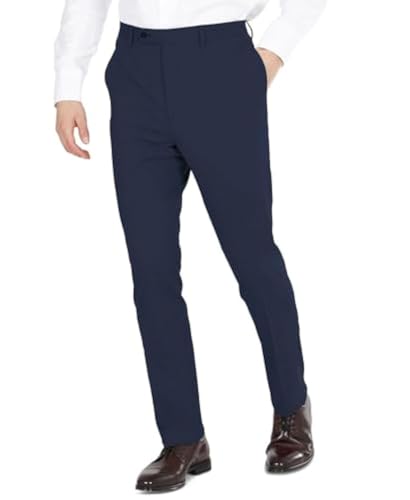 Pantalones de traje DKNY para hombre, ajuste moderno, alto rendimiento, color azul marino, 32W x 32L - imagen 1