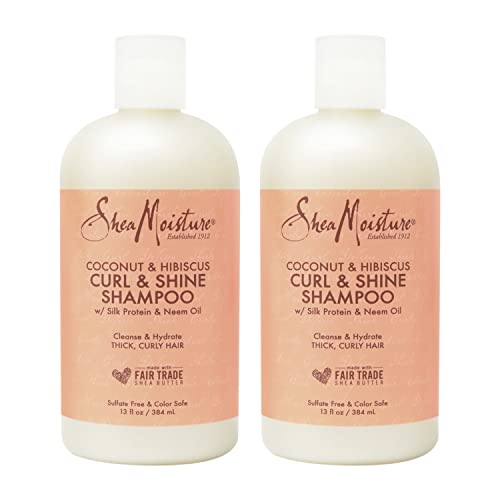 Champú SheaMoisture Curl and Shine de Coco y Hibisco para Cabello Rizado, Libre de Parabenos, 13 oz, Paquete de 2 - imagen 4