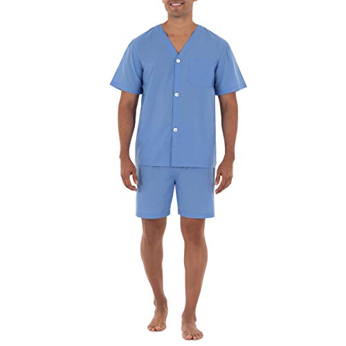 Conjunto de Pijama de Manga Corta para Hombre Fruit of the Loom, Broadcloth, Azul Cielo, Mediano - imagen 1
