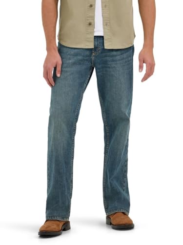 Jeans Wrangler para hombre Free-to-stretch de corte relajado, color gris, 34W x 34L - imagen 1