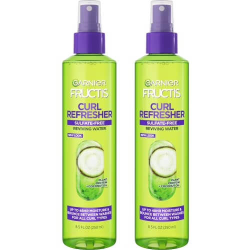 Garnier Fructis Spray Refrescante para Rizos, Agua Revitalizante, Sin Sulfatos, 8.5 Fl Oz, Paquete de 2 - imagen 1