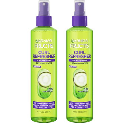 Garnier Fructis Spray Refrescante para Rizos, Agua Revitalizante, Sin Sulfatos, 8.5 Fl Oz, Paquete de 2 - imagen 2