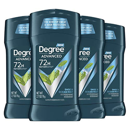 Desodorante Antitranspirante para Hombres Degree Men Advanced 72 Horas Protección contra Sudor y Olores Aroma Salvia y Brisa Oceánica 2.7 oz 4 Piezas - imagen 4