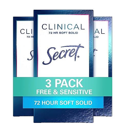 Antitranspirante y desodorante sólido suave Secret Clinical Strength para mujeres, libre y sensible, 1.6 oz, paquete de 3 - imagen 1