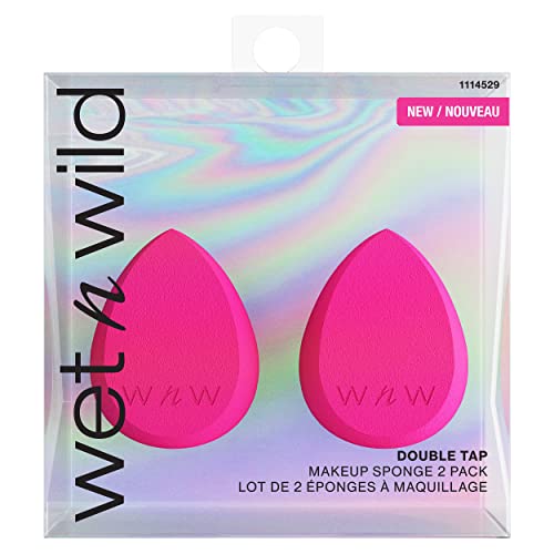 set de esponjas de maquillaje wet n wild Double Tap, esponja de mezcla para base, uso en líquido, crema y polvo, vegana y libre de crueldad - imagen 1