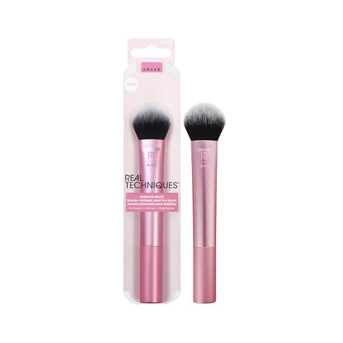 Brocha Tapered Cheek de Real Techniques, RT 449, Brocha Fluffy para Rubor en Polvo y Iluminador, Cerdas Sintéticas UltraPlush, Vegana y Libre de - imagen 2