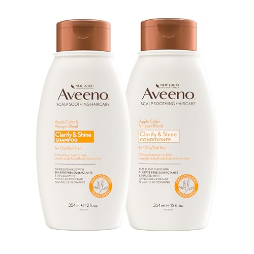 Set de Champú y Acondicionador Aveeno de Vinagre de Sidra de Manzana, Cuidado del Cabello para Brillo y Equilibrio, 2 x 12 fl. oz - imagen 4