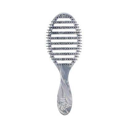 Cepillo para el cabello Wet Brush Speed Dry - Plata (Mármol Metálico) - Diseño ventilado con cerdas HeatFlex ultra suaves, seguro para secado con - imagen 4