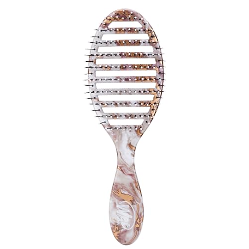 Cepillo para el cabello Wet Brush Speed Dry - Bronce (Mármol Metálico) - Diseño ventilado y cerdas HeatFlex ultra suaves, seguro para secado con - imagen 1