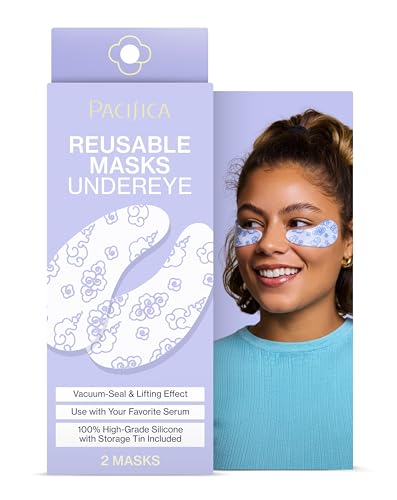 Mascarilla Reutilizable Pacifica – Mascarilla de Silicón para el Área de los Ojos, Líneas Finas y Ojeras, Incluye 2 Piezas y Lata de Almacenamiento, - imagen 2