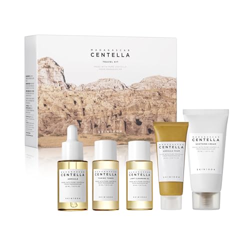 SKIN1004 Kit de Viaje Centella, Set de Cuidado de la Piel Coreano con Tónico, Hidratante, Suero, Aceite Limpiador y Limpiador, Tamaño de Viaje para - imagen 3