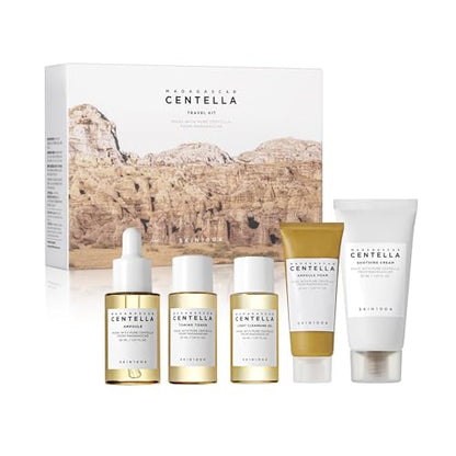 SKIN1004 Kit de Viaje Centella, Set de Cuidado de Piel Coreano con Tónico, Hidratante, Suero, Aceite Limpiador y Limpiador, Tamaño de Viaje para Piel - imagen 2