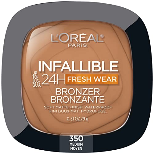 Bronceador L'Oreal Paris Infallible 24H de Larga Duración Soft Matte, Resistente al Agua y al Sudor, Tamaño Mediano, 0.31 oz - imagen 1