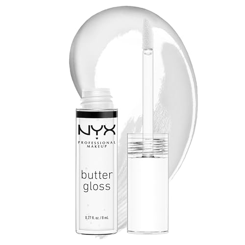 Brillo Labial No Pegajoso NYX PROFESSIONAL MAKEUP Butter Gloss - Sugar Glass, Transparente - imagen 4