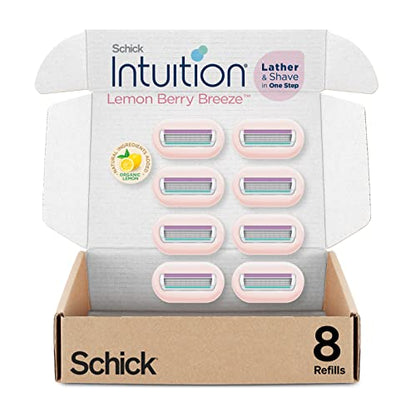 Recarga de Cuchillas Schick Intuition, Rasuradoras para Mujeres Lemon Berry Breeze | 8 Recargas de Cuchillas con Limón Orgánico - imagen 1