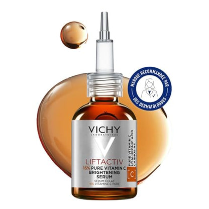 Suero Vichy LiftActiv Vitamina C para el rostro, suero iluminador con vitamina C pura, ácido hialurónico y vitamina E, reduce líneas finas y mejora - imagen 3