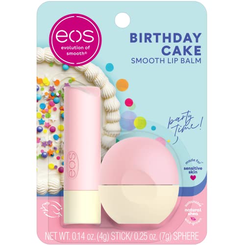 Bálsamo Labial Natural de Shea eos - Pastel de Cumpleaños, Hidratación Todo el Día, 0.39 oz - imagen 1