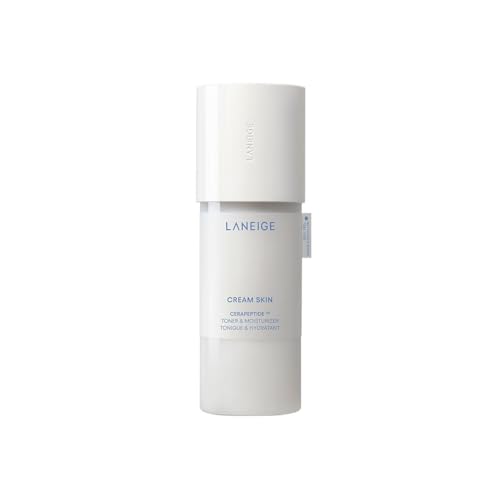 LANEIGE Mini Cream Skin Toner y Hidratante: Toner Leche Coreano Ligero Refillable con Ceramida y Péptido para Hidratación, Firmeza y Soporte de - imagen 4