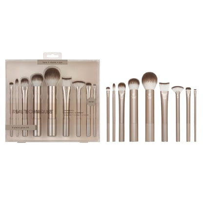 Juego de Brochas de Maquillaje Real Techniques de 9 Piezas, para Sombras, Base, Rubor, Bronceador y Contorno, Viaje, Set de Regalo, Cerdas - imagen 3