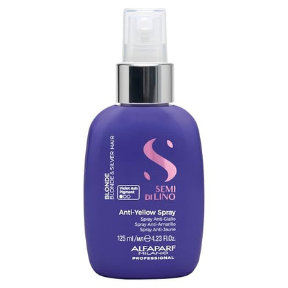 ALFAPARF MILANO Spray Antiamarillo Semi di Lino para Cabello Rubio, Platino y Plateado - Spray Aclarador Sin Sulfatos - Elimina Tonos Amarillos y - imagen 1