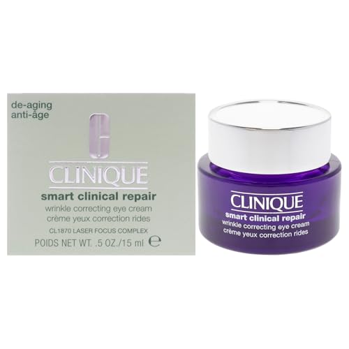 Crema para Ojos Antienvejecimiento Clinique Smart Clinical Repair con Ácido Hialurónico y Péptidos, Tamaño Mini de 0.5 Onzas, Hidratante y - imagen 1