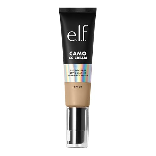 e.l.f. Camo CC Cream, Base de Maquillaje Color-Correctora SPF 30, Cobertura Media a Completa, Acabado Airbrush, Vegana y Libre de Crueldad, Light 205 - imagen 1