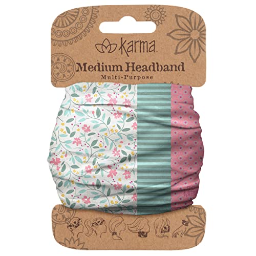 Diadema Floral Verde Menta Dividida para Mujer - Tamaño Mediano - Diadema de Tela y Bufanda para el Cabello Elástica - Verde Menta - imagen 2