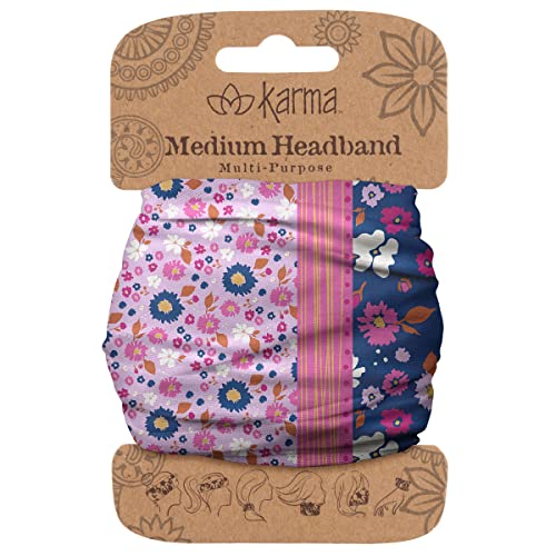 Diadema Floral Dividida Lilac Karma para Mujeres - Tamaño Mediano - Diadema de Tela y Bufanda para el Cabello Elástica - Color Lila - imagen 4