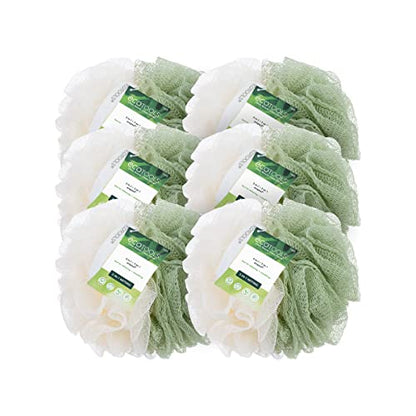 EcoTools Green EcoPouf 2 en 1, Esponja de Ducha Doble Cara, Exfoliante y Limpiador de Piel, Hecho de Red Reciclada, Accesorio de Baño Ecológico, 1 - imagen 1