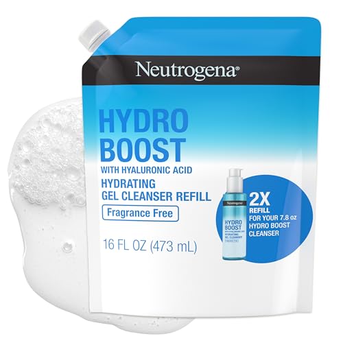 Neutrogena Hydro Boost Gel Limpiador Facial Hidratante Sin Fragancia con Ácido Hialurónico, Espuma Diaria y Desmaquillante, 16 fl. oz - imagen 2