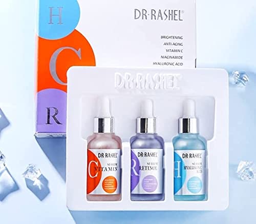 Set de Suero Facial Hidratante Dr Rashel con Vitamina C, Retinol y Ácido Hialurónico, Tamaño (1.01 oz x 3 Pack) - imagen 2
