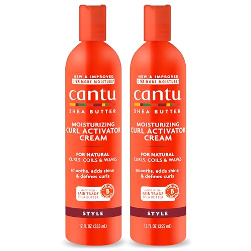 Crema Activadora de Rizos Hidratante Cantu para Cabello Natural con Manteca de Karité Pura, 12 fl oz (Paquete de 2) - imagen 2