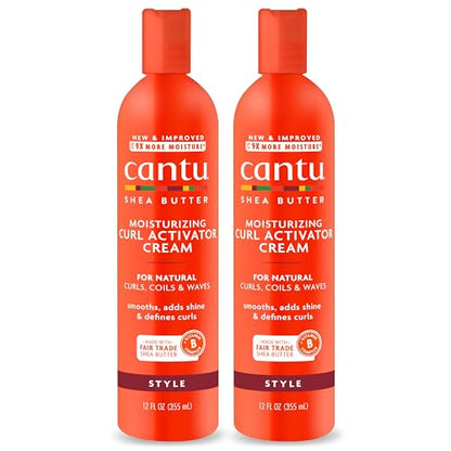 Crema Activadora de Rizos Hidratante Cantu para Cabello Natural con Manteca de Karité Pura, 12 fl oz (Paquete de 2) - imagen 2