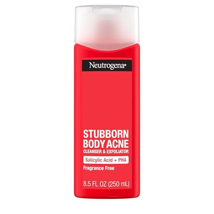 Gel de Ducha Neutrogena con Ácido Salicílico y PHA para Acné Persistente, Limpiador Exfoliante para Pecho y Hombros, 8.5 Fl Oz - imagen 2
