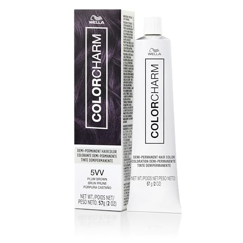 COLORCHARM Color de Cabello Demi Permanente 5VV Marrón Ciruela Brillante, Refresca y Tonifica 2 Fl Oz - imagen 2