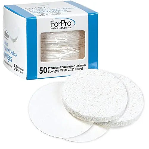 ForPro Professional Collection Esponjas Faciales Comprimidas Premium, Paquete de 50, Esponjas de Celulosa para Limpieza Facial, Exfoliación y - imagen 1