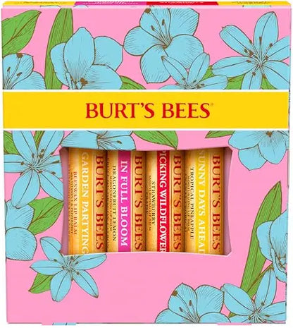 Set de Bálsamos Labiales Burt's Bees In Full Bloom, Original Beeswax, Dragonfruit Lemon, Tropical Pineapple y Strawberry, Tratamiento Labial Natural, - imagen 2