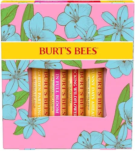 Set de Bálsamos Labiales Burt's Bees In Full Bloom, Original Beeswax, Dragonfruit Lemon, Tropical Pineapple y Strawberry, Tratamiento Labial Natural, - imagen 4
