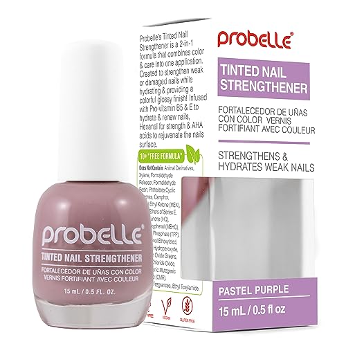 Probelle Endurecedor de Uñas Tinteado, Tratamiento Fortalecedor de Uñas, Crecimiento y Reparación, Detiene Desprendimientos y Grietas (0.5 Fl Oz, - imagen 3