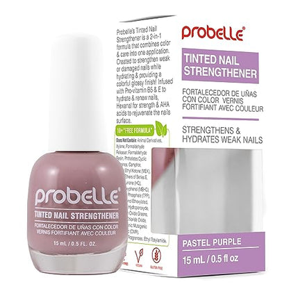 Probelle Endurecedor de Uñas Tinteado, Tratamiento Fortalecedor de Uñas, Crecimiento y Reparación, Detiene Desprendimientos y Grietas (0.5 Fl Oz, - imagen 2