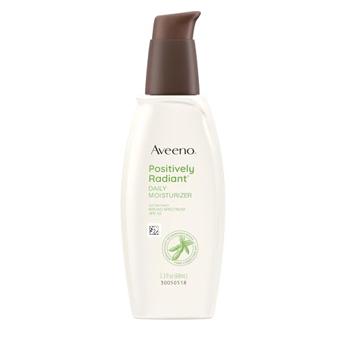 Crema Hidratante Facial Aveeno Positively Radiant con Protector Solar SPF 30, Extracto de Soja, Fórmula Hipoalergénica, Libre de Aceite, 2.3 FL OZ - imagen 3