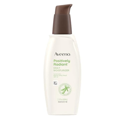 Crema Hidratante Facial Aveeno Positively Radiant con Protector Solar SPF 30, Extracto de Soja, Fórmula Hipoalergénica, Libre de Aceite, 2.3 FL OZ - imagen 2