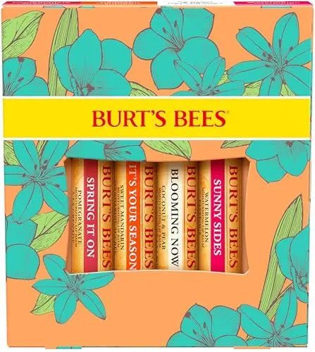 Set de Bálsamos Labiales Burt's Bees - Just Picked, Pomegranate, Watermelon, Sweet Mandarin, Coconut & Pear, Tratamiento Labial de Origen Natural, 4 - imagen 3