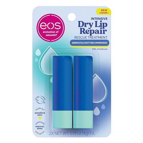eos The Hero Bálsamo Labial Reparador, Hidratación 24HR para Labios Severamente Secos, Extracto Natural de Fresa, Hipoalergénico, 0.14 oz, Paquete de - imagen 2