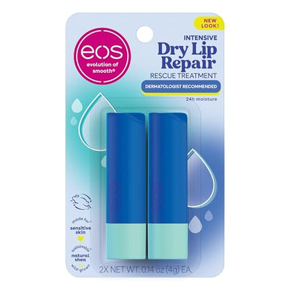 eos The Hero Bálsamo Labial Reparador, Hidratación 24HR para Labios Severamente Secos, Extracto Natural de Fresa, Hipoalergénico, 0.14 oz, Paquete de - imagen 2