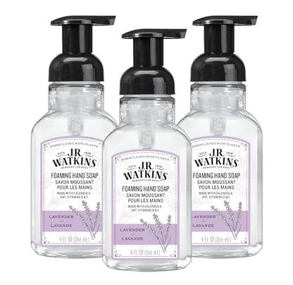 J.R. Watkins Jabón de Manos Espumoso con Dispensador, Lavado de Manos Hidratante, Natural, Sin Alcohol, Libre de Crueldad, Hecho en EE. UU., Lavanda, - imagen 1