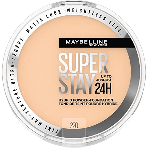 Maybelline Super Stay Base en Polvo Híbrido 24HR, Maquillaje de Cobertura Media a Completa, Acabado Mate, 220, 1 Unidad - imagen 2