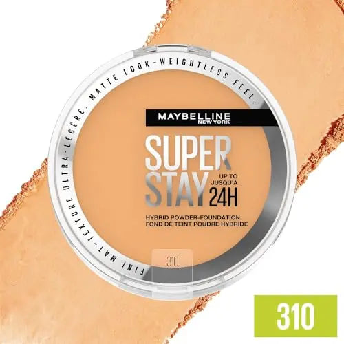 Maybelline Super Stay Base en Polvo Híbrida 24HR, Maquillaje de Cobertura Media a Completa, Acabado Mate, 310, 1 Unidad - imagen 2