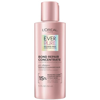 Tratamiento Pre-Champú Reparador de Cabello L'Oreal Paris EverPure, Sin Sulfatos, 5.1 Fl Oz, para Cabello Teñido, Decolorado o Dañado - imagen 2